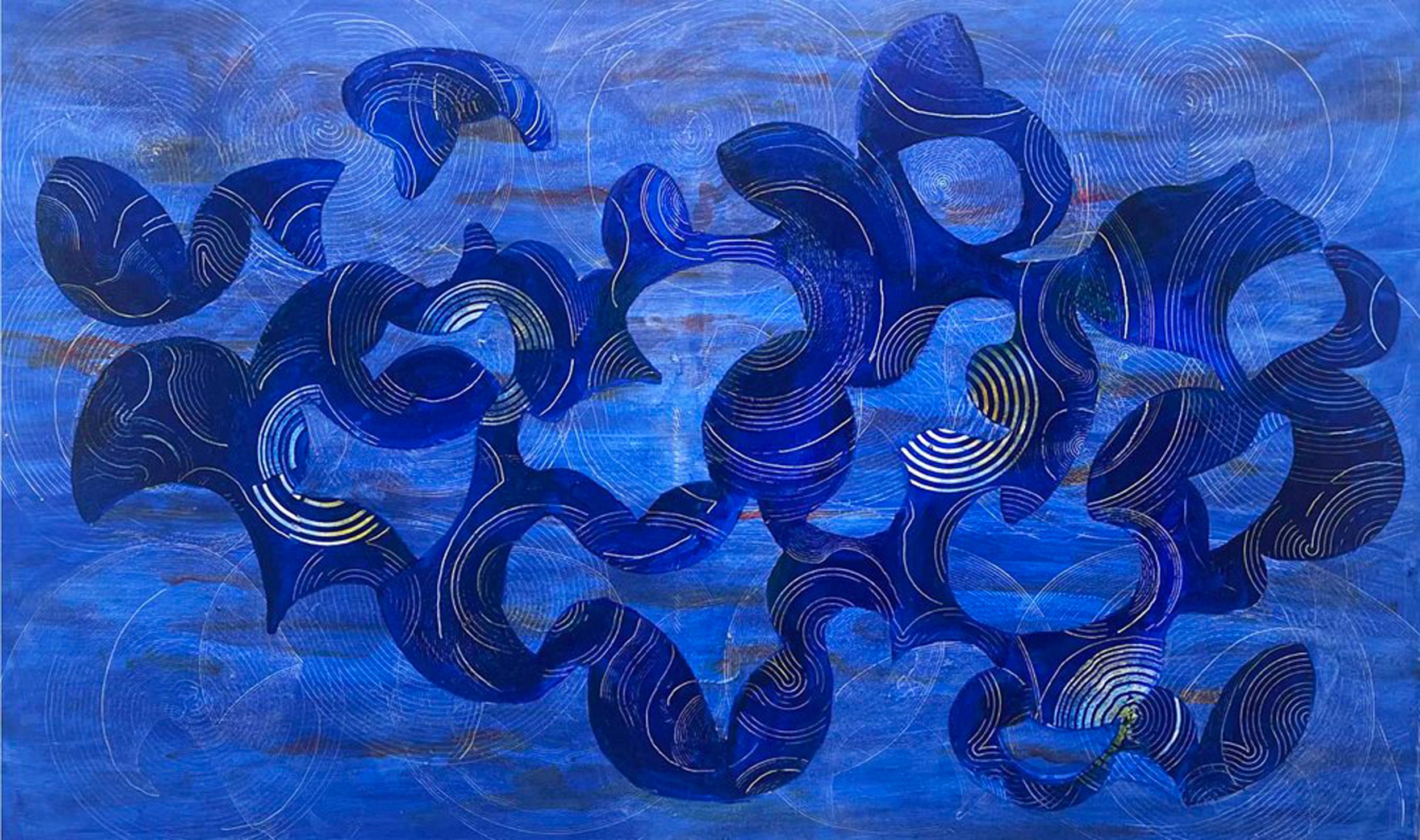 Andra Samelson, Outside In, 2023, acrylic on canvas, 36 × 60 inches